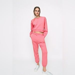 Zara Pink Plush Joggers with Pockets - Medium + Discount Shipping!